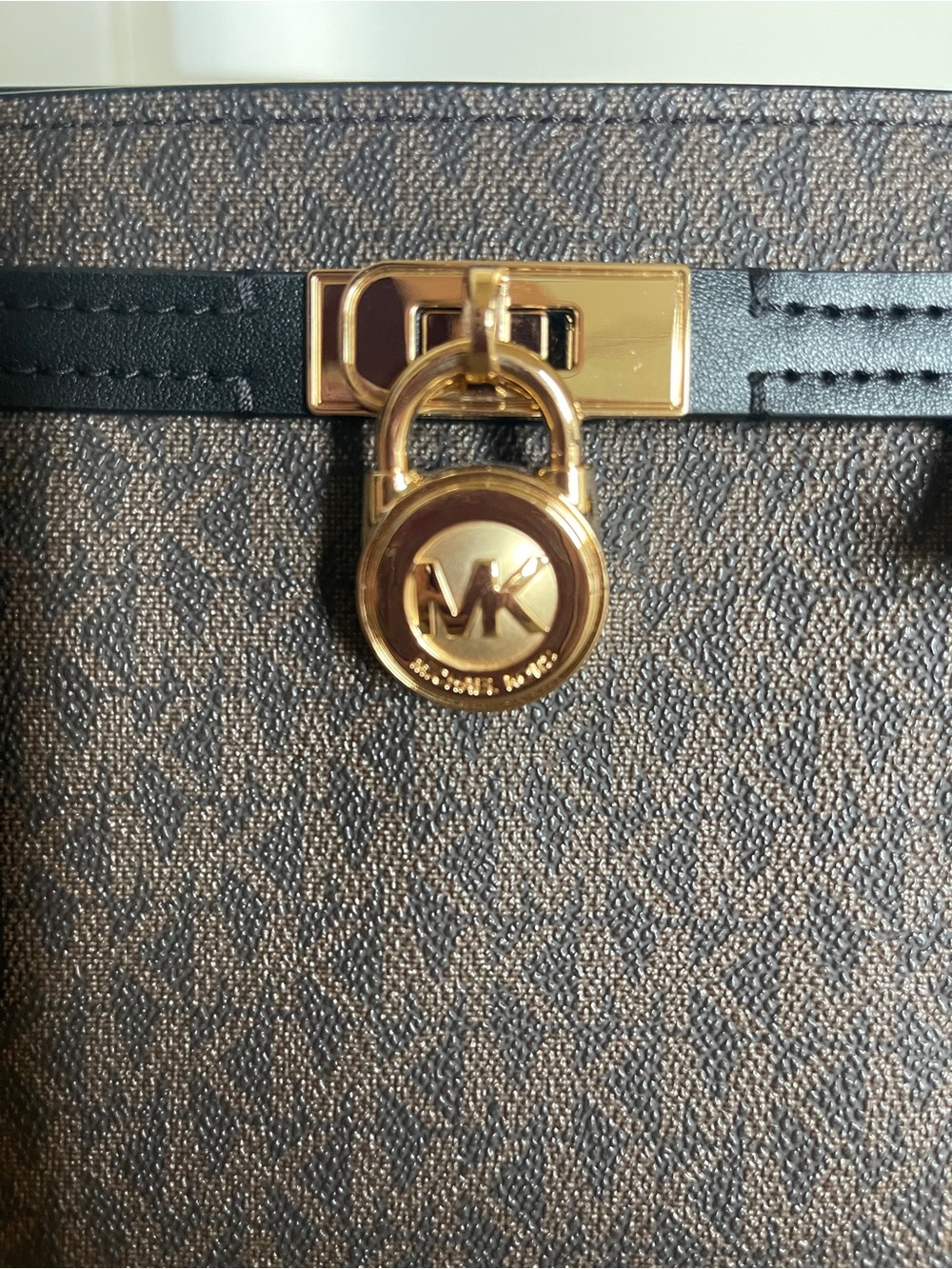 Michael Kors Brown Monogram Tote with Black Handles - Picture 8 of 8